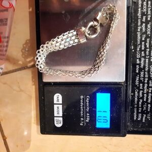 Gorgeous AUTHENTIC genuine solid sterling silver chunky Byzantium bracelet 7.5'